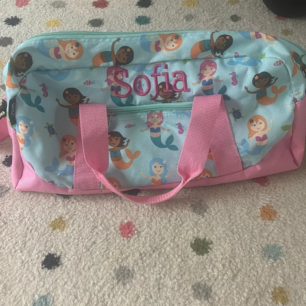 Custom name overnight small duffel engraved with